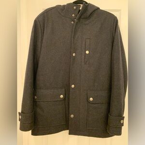 Kenneth Cole New York Women’s Wool Black/Dark Gray Jacket With Hood